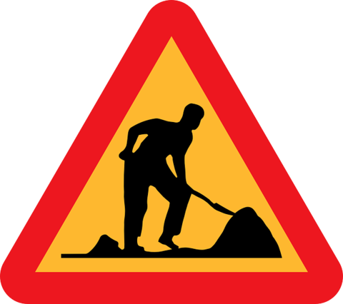Sign for road maintenance