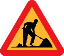 Sign for road maintenance